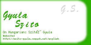 gyula szito business card